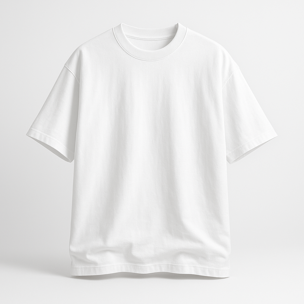 Erkek Double Oversize Özel Baskı Tişört - Beyaz