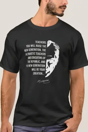 24 Kasım Öğretmenler Günü Baskılı T-shirt - Siyah