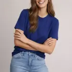 Tişört Osy Modal yumuşak dokulu Kumaş Bisiklet Yaka T-shirt - Lacivert