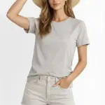 Tişört Osy Modal yumuşak dokulu Kumaş Bisiklet Yaka T-shirt - Gri