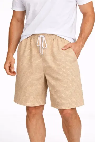 Pötikareli Şort – Beli Lastikli Bağcıklı