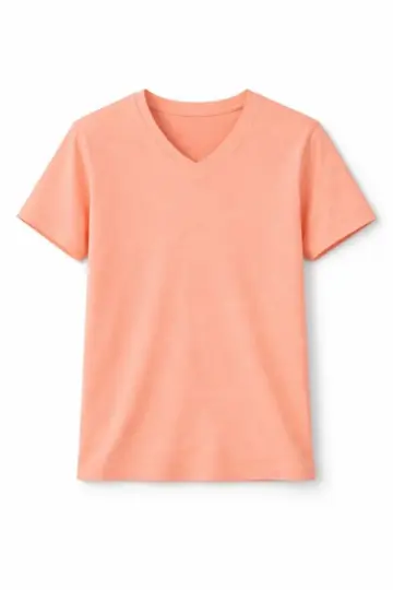 Genç Kız Çocuk V Yaka Tişört Model - Toz Pembe