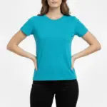 T-Shirt Bisiklet Yaka Slim Fit Likralı Tişört Yazlık Basic Body - Turkuvaz