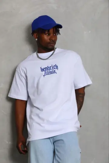 Baskılı T-Shirt Kısa Kol Bisiklet Yaka Regular Fit Tişört - Beyaz