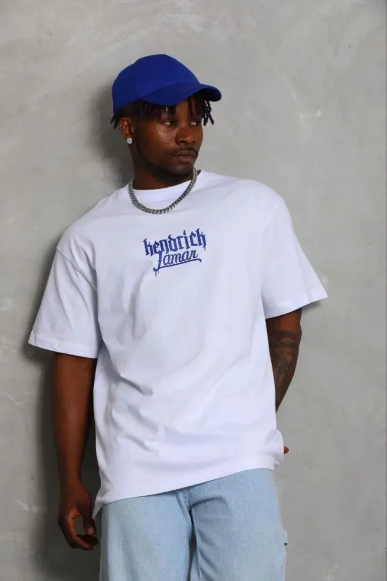 Baskılı T-Shirt Kısa Kol Bisiklet Yaka Regular Fit Tişört - Beyaz