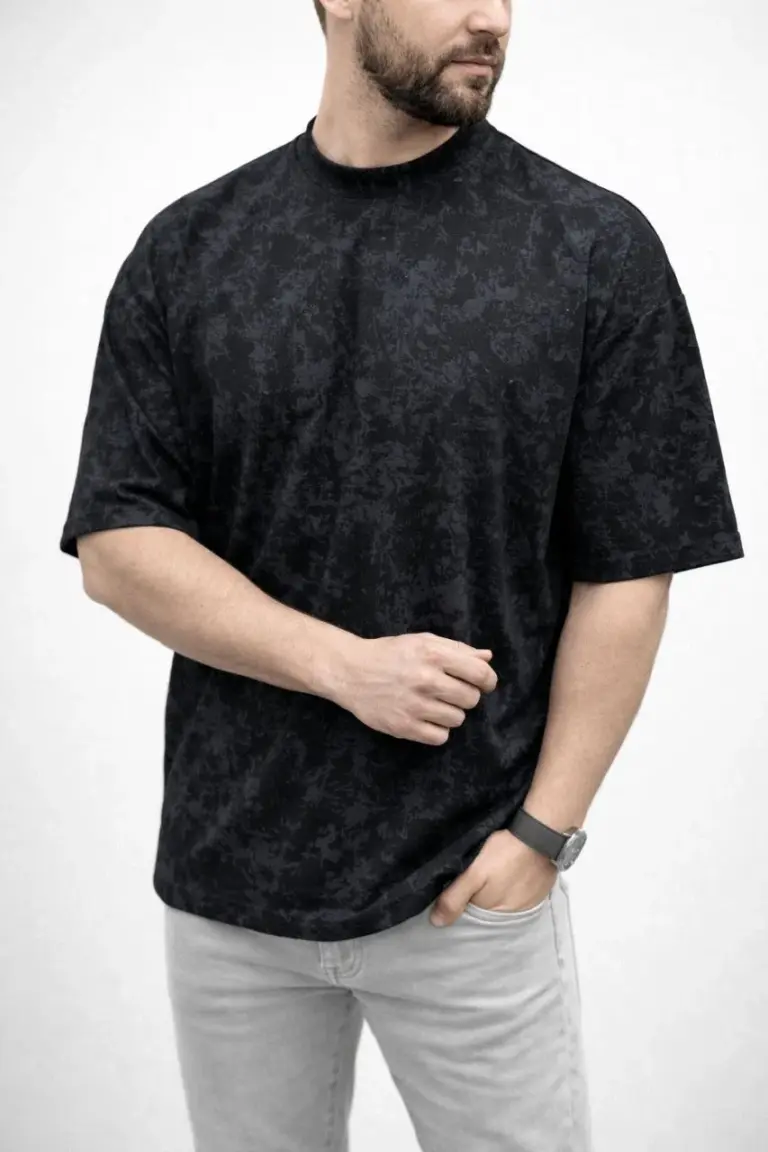 Premium Tişört OSY Yumuşak Dokulu Yıkamalı Oversize T-Shirt - Siyah