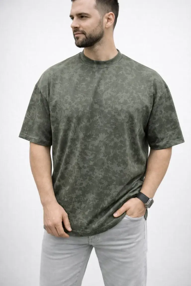 Premium Tişört OSY Yumuşak Dokulu Yıkamalı Oversize T-Shirt - Haki