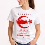 TÜRKİYE Ay Yıldız 2026 Dünya Kupasi Taraftar Forma T-Shirt - Beyaz