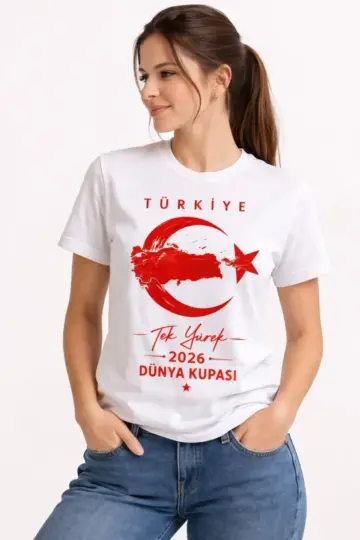 TÜRKİYE Ay Yıldız 2026 Dünya Kupasi Taraftar Forma T-Shirt - Beyaz