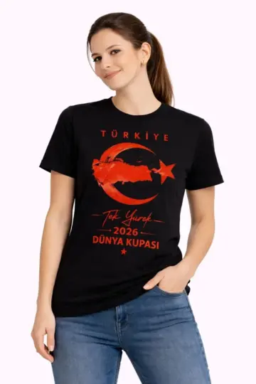 TÜRKİYE Ay Yıldız 2026 Dünya Kupasi Taraftar Forma T-Shirt - Siyah