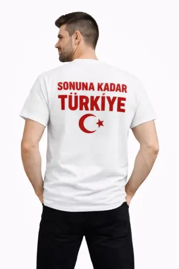 TÜRKİYE Ay Yıldız Baskılı Taraftar Forma T-Shirt - Beyaz