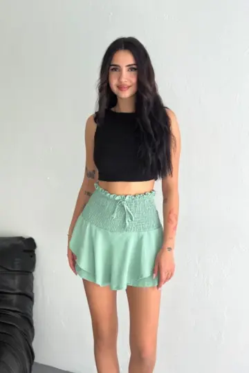 Ayrobin Şortlu Etek - Su Yeşili
