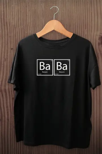Babalar Günü Baskılı T-shirt - Siyah