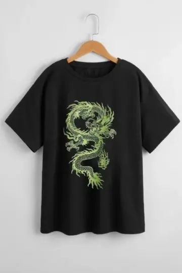 Unisex Baskılı T-Shirt - Siyah