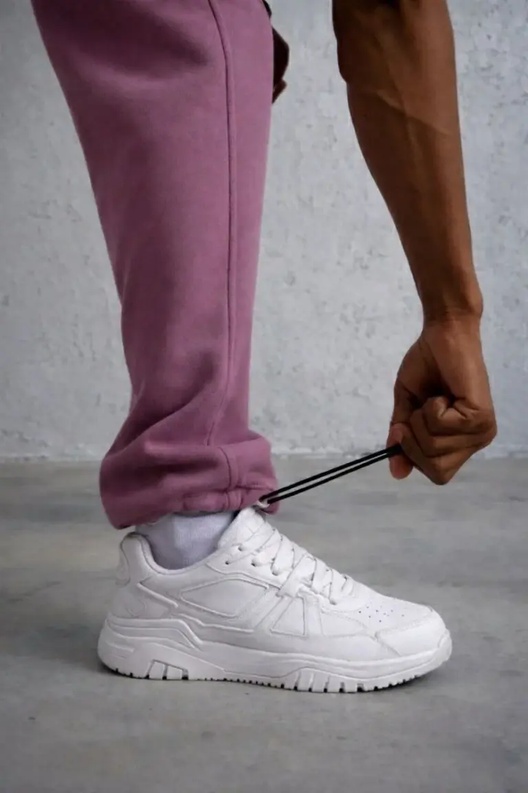 Baggy Cepli Eşofman Altı 3 İplik Pamuklu Pantolon - Gül Kurusu