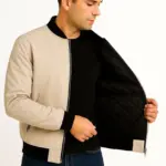 Bomber Mont Cepli Kapitone Astarlı Kolu Fermuarlı Su İtici Ceket -  Bej