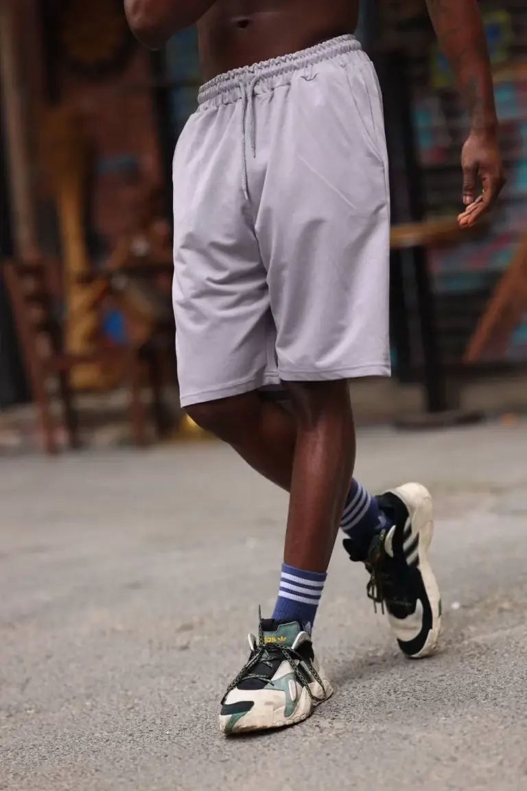 İki İplik Cepli Şort - Gri