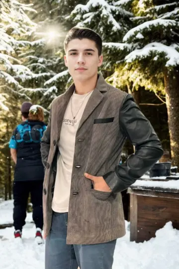 Premium Doğal Nubuk Deri Ceket - Siyah