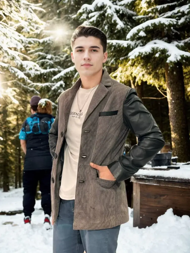 Premium Doğal Nubuk Deri Ceket - Siyah