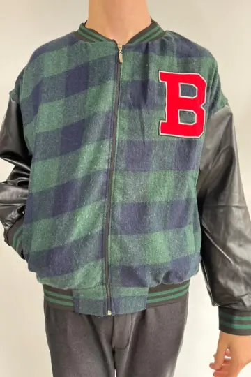 Pötikare Desen Nakışlı Kolej Ceket - Haki