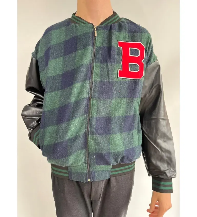 Pötikare Desen Nakışlı Kolej Ceket - Haki