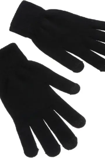 Triko Dokuma Eldiven - Siyah