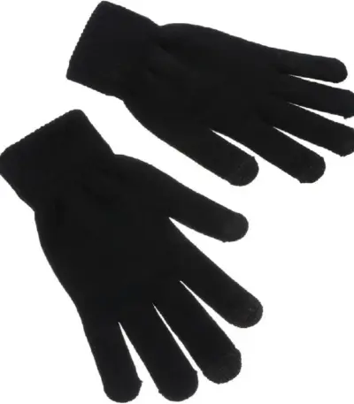 Triko Dokuma Eldiven - Siyah