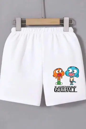 Beli Lastikli Baskılı Mini Şort - Beyaz