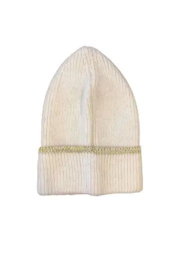 Dokuma Simli Triko Bere - Beyaz