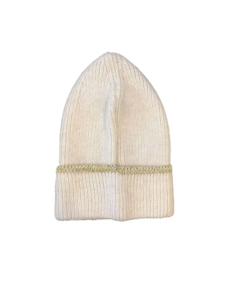 Dokuma Simli Triko Bere - Beyaz