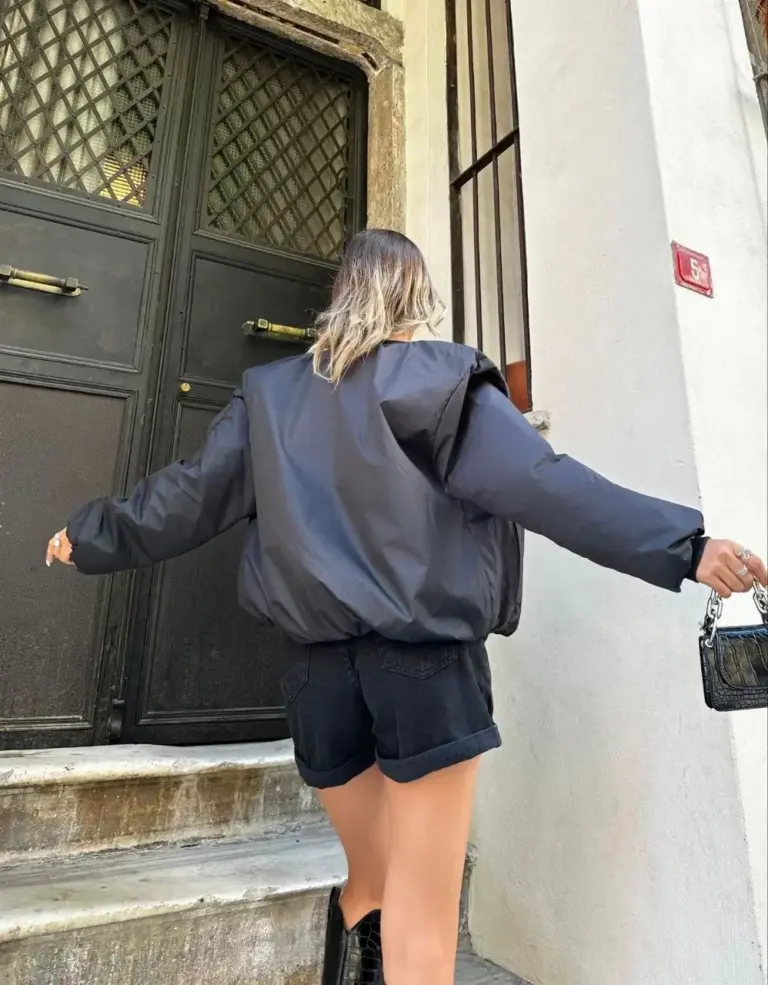 Sokak Modası Tarzı Mont - Siyah