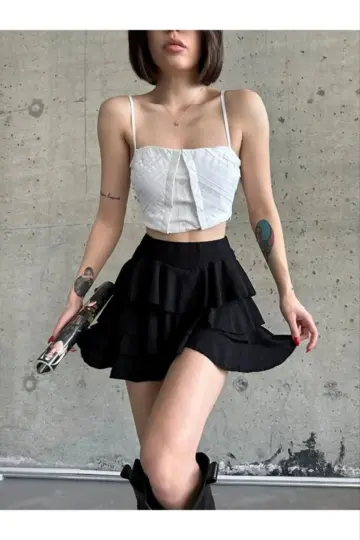 Mykonos Mini Etek - Siyah