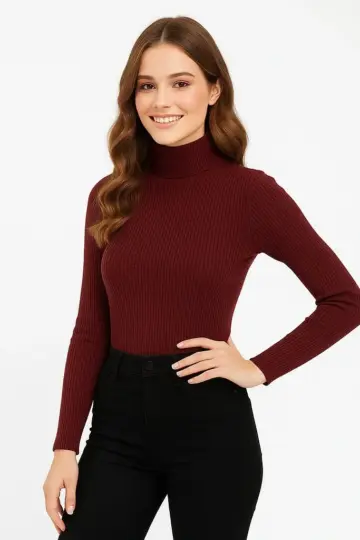 Tam Boğazlı Fitilli Likrali Koşkorse Badi - Bordo