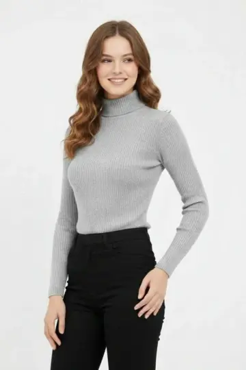 Tam Boğazlı Fitilli Likrali Koşkorse Badi - Gri