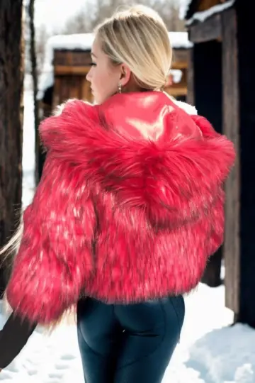 Premium Doğal Kürk - Bordo