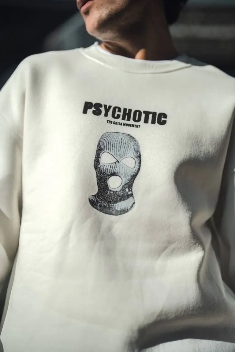 3 iplik pamuklu Kışlık Bisiklet Yaka Baskılı SweatShirt - Beyaz