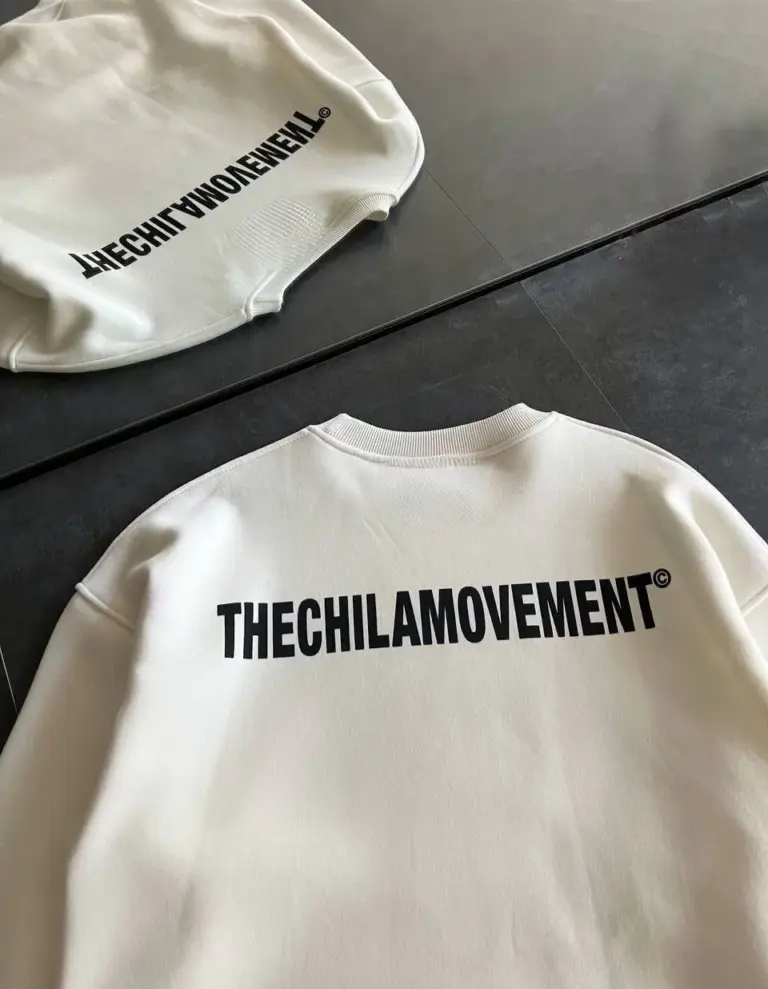 3 iplik pamuklu Kışlık Bisiklet Yaka Oversize Baskılı SweatShirt - Beyaz