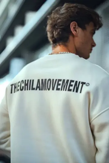 3 iplik pamuklu Bisiklet Yaka Baskılı SweatShirt - Beyaz