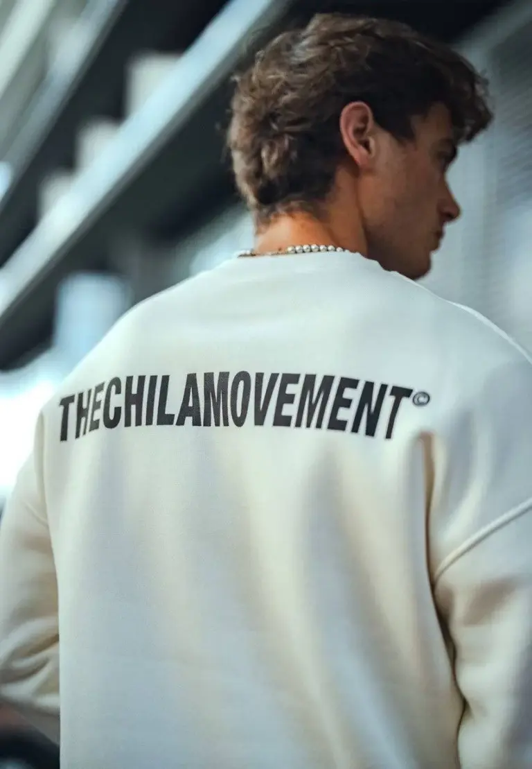 3 iplik pamuklu Bisiklet Yaka Baskılı SweatShirt - Beyaz