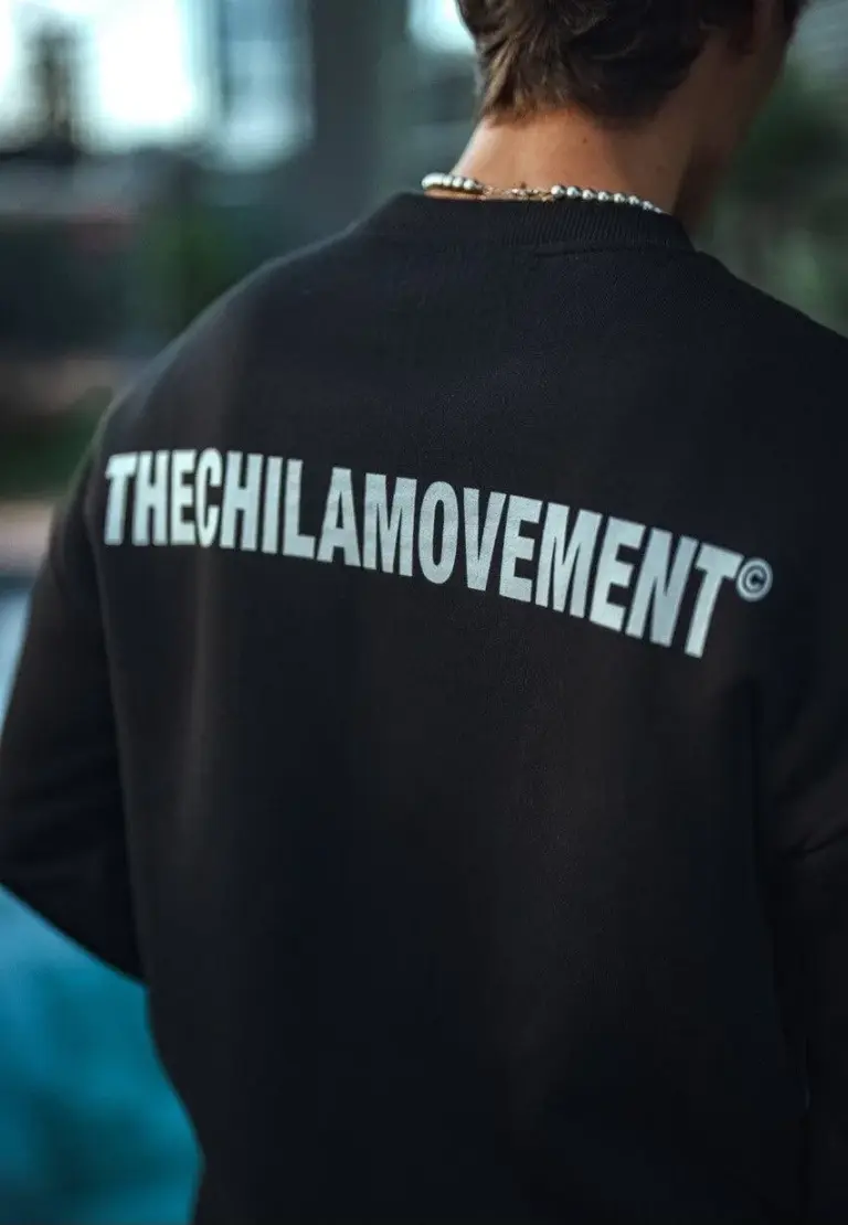 3 iplik Pamuklu Bisiklet Yaka Oversize Baskılı SweatShirt - Siyah