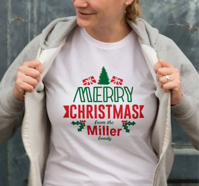 Yılbaşı Tişört MERRY CHRISTMAS from the Miller Baskılı T-shirt - Beyaz