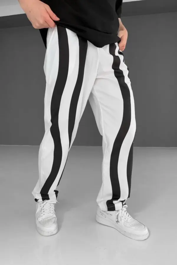 Paraşüt Kumaş alt Eşofman pantolon - Beyaz