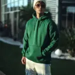 3 İplik Pamuklu Kapüşonlu Basic SweatShirt Hoodie - Haki