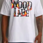 Baskılı T-Shirt Kısa Kol Bisiklet Yaka Rahat Kalıp Tişört - Beyaz