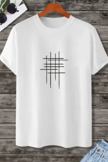 Baskılı Oversize  kısa kol T-Shirt - Beyaz