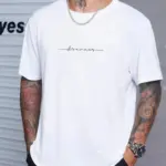 Baskılı T-Shirt Kısa Kol Bisiklet Yaka Regular Fit Rahat Kalıp Tişört - Beyaz