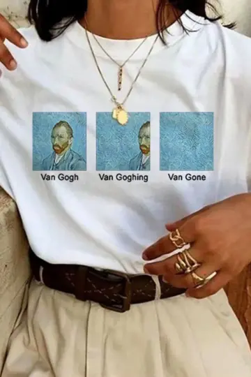 Baskılı Oversize kısa kol T-Shirt - Beyaz