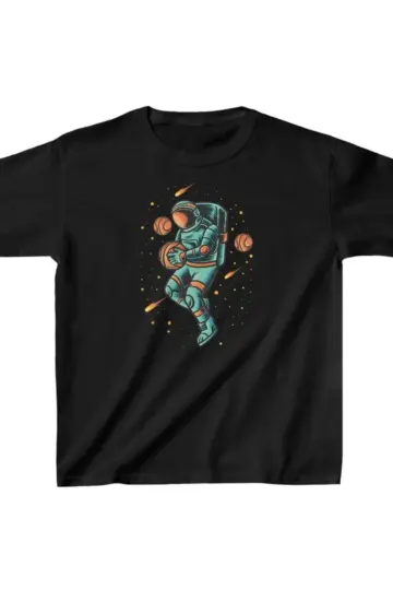 Unisex Çocuk Baskılı T-Shirt - Siyah