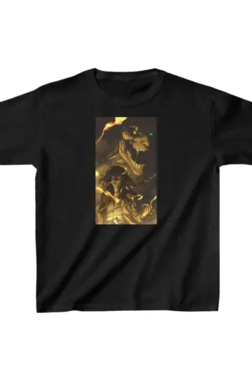 Unisex Çocuk Baskılı T-Shirt - Siyah