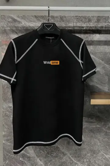 Tişört Karoyaka Dikişli Oversize T-Shirt - Siyah